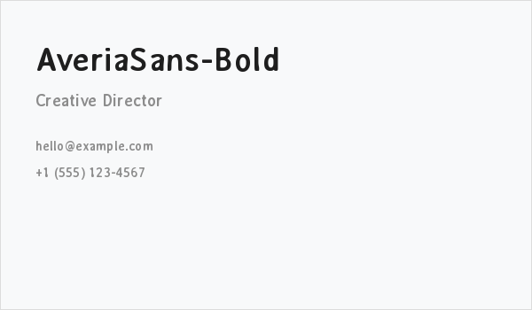 AveriaSans-Bold Business Card