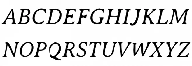 AveriaSerif-LightItalic फ़ॉन्ट अपरकेस