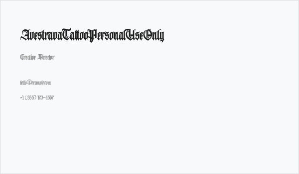AvestravaTattooPersonalUseOnly Business Card