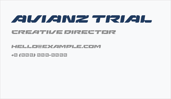 Avianz Trial Business Card