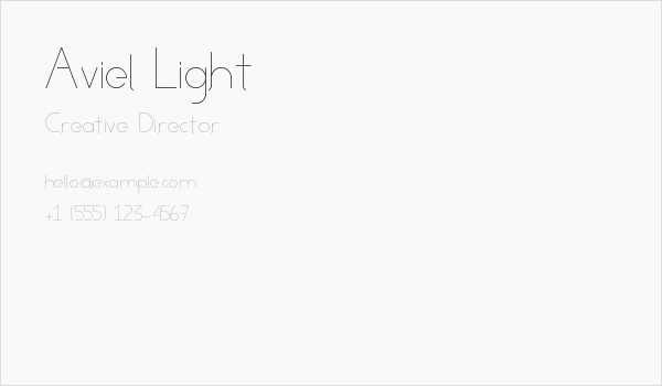 Aviel Light Business Card