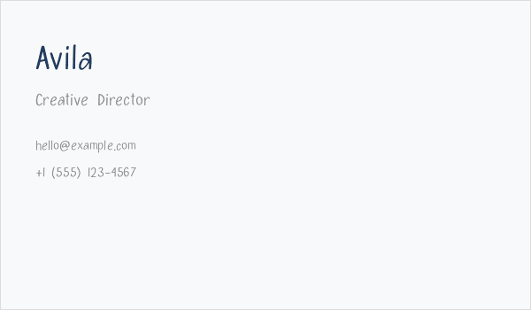 Avila Business Card