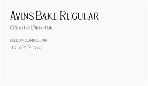 Avins Bake Regular Business Card