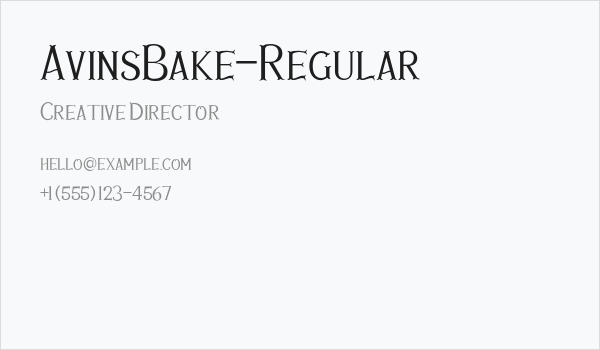 AvinsBake-Regular Business Card