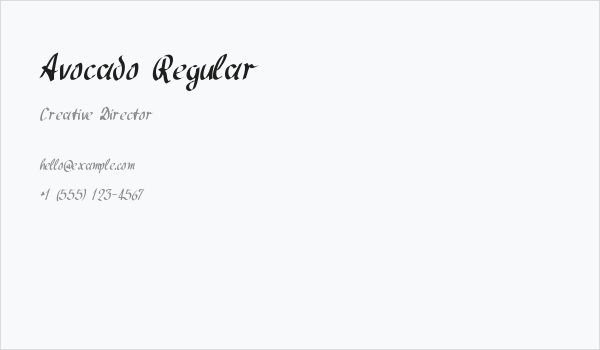 Avocado Regular Business Card