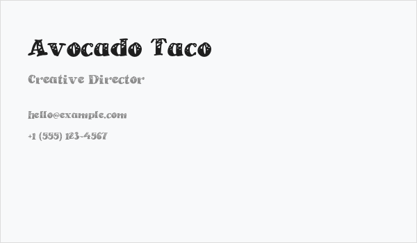 Avocado Taco Business Card