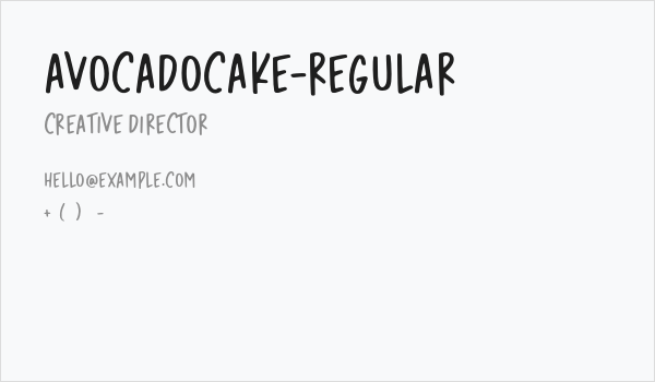 AvocadoCake-Regular Business Card