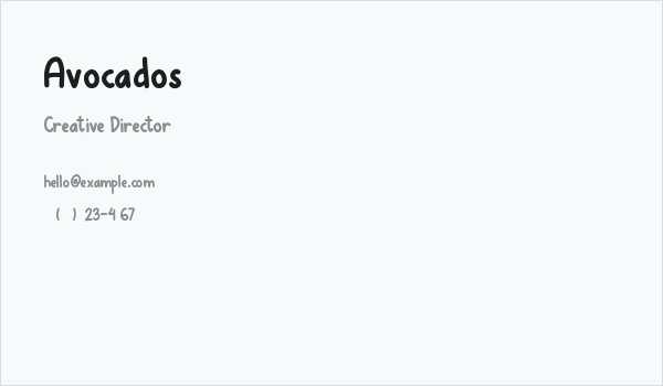 Avocados Business Card