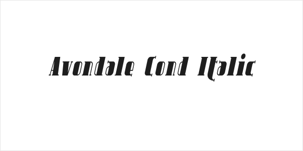 Avondale Cond Italic Logo