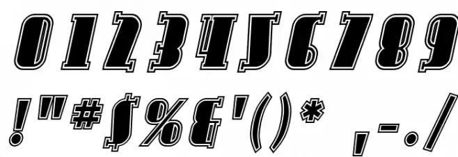 Avondale Inline Italic Font OTHER CHARS