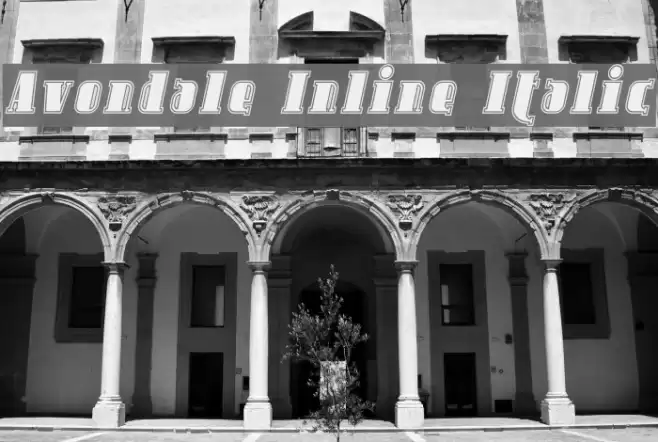 Avondale Inline Italic Font examples