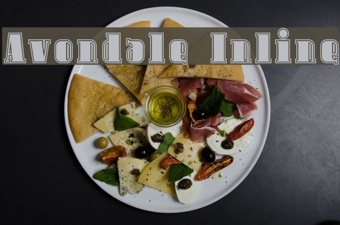 Avondale Inline Font examples