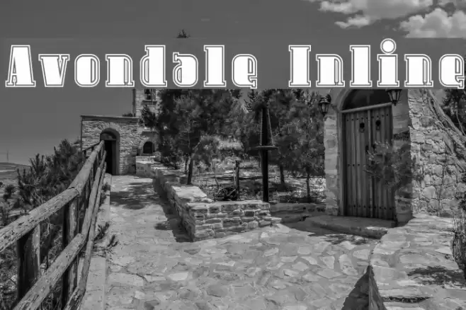 Avondale Inline Font examples
