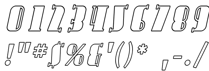 Avondale Outline Italic Font OTHER CHARS