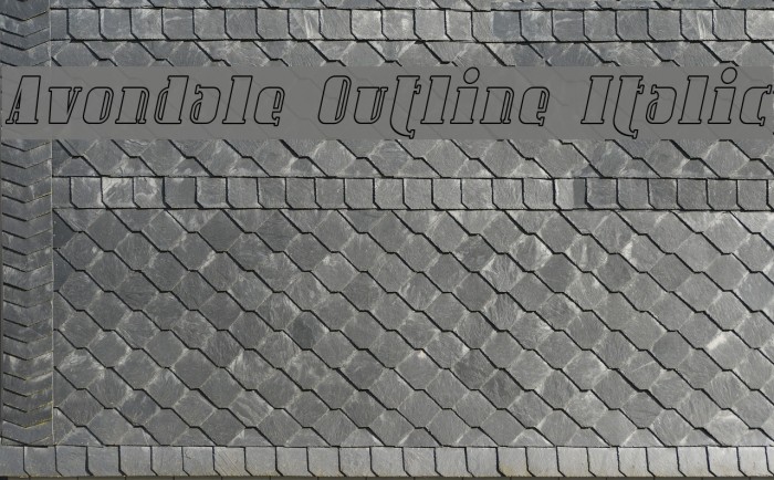 Avondale Outline Italic Font examples