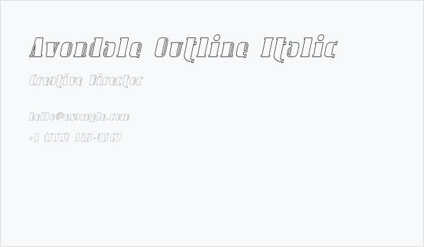 Avondale Outline Italic Business Card
