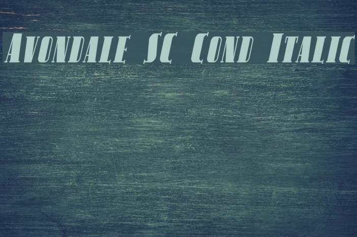 Avondale SC Cond Italic Font examples
