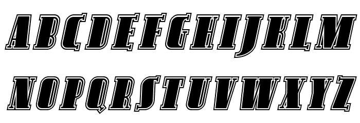 Avondale SC Inline Italic Font Litere mici