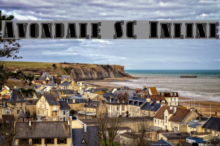 Avondale SC Inline Font examples