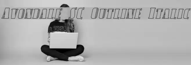Avondale SC Outline Italic Fonte examples
