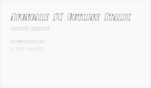 Avondale SC Outline Italic Business Card