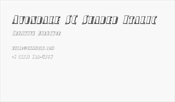 Avondale SC Shaded Italic Business Card