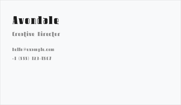 Avondale Business Card