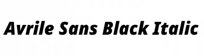 Avrile Sans Black Italic  Free Fonts Download