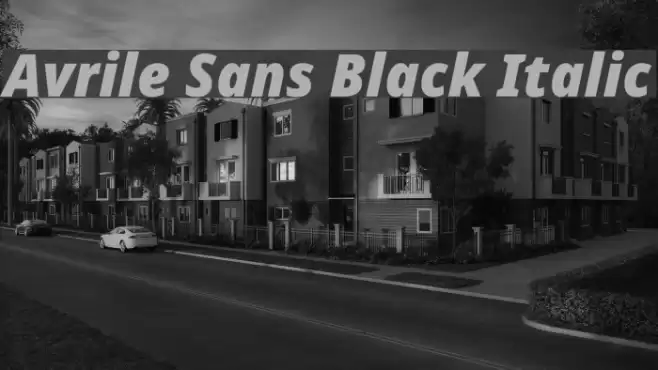 Avrile Sans Black Italic Font examples