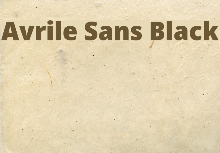Avrile Sans Black Font examples