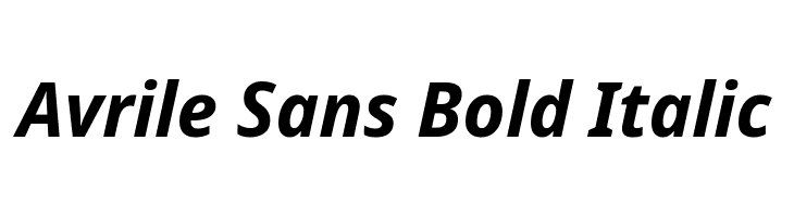Avrile Sans Bold Italic Schriftart