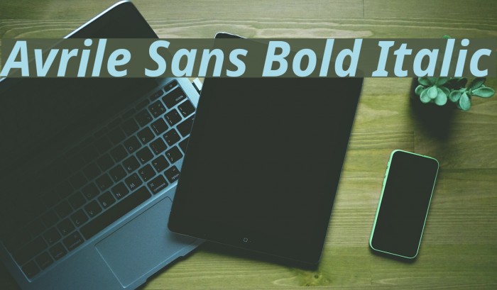 Avrile Sans Bold Italic Schriftart examples