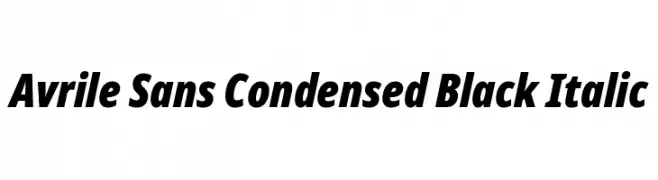 Avrile Sans Condensed Black Italic  Descarca Fonturi Gratis