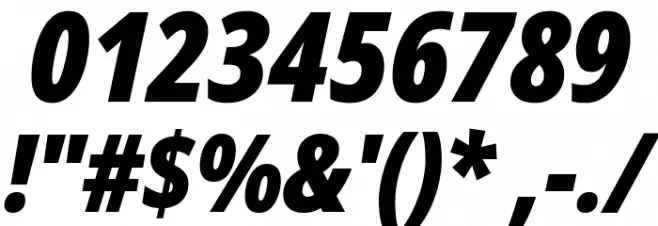 Avrile Sans Condensed Black Italic Font OTHER CHARS