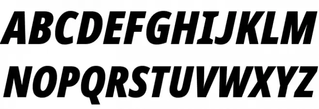 Avrile Sans Condensed Black Italic Шрифта ВЕРХНИЙ
