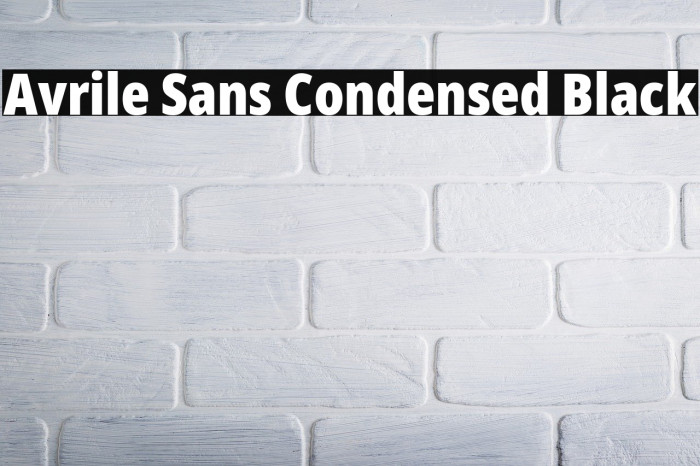 Avrile Sans Condensed Black Font examples
