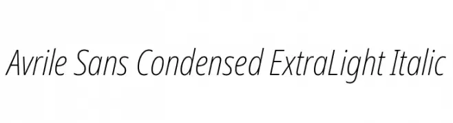 Avrile Sans Condensed ExtraLight Italic  Descarca Fonturi Gratis