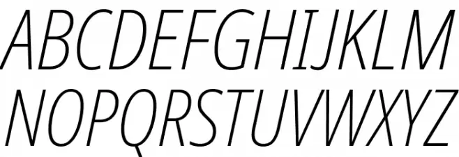 Avrile Sans Condensed ExtraLight Italic フォント 大文字