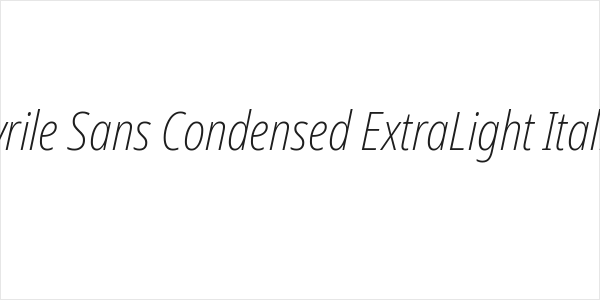 Avrile Sans Condensed ExtraLight Italic Logo
