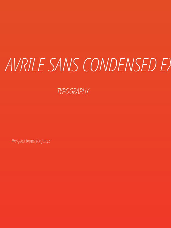 Avrile Sans Condensed ExtraLight Italic Poster