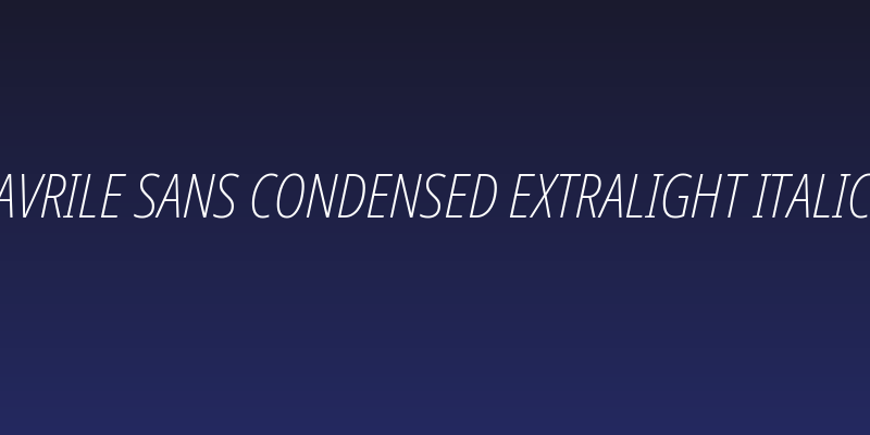 Avrile Sans Condensed ExtraLight Italic Social Header