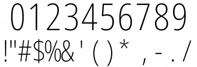 Avrile Sans Condensed ExtraLight Font OTHER CHARS