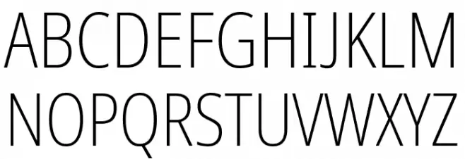 Avrile Sans Condensed ExtraLight Шрифта ВЕРХНИЙ