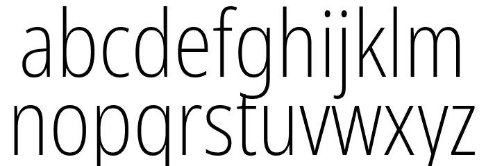 Avrile Sans Condensed ExtraLight Font LOWERCASE