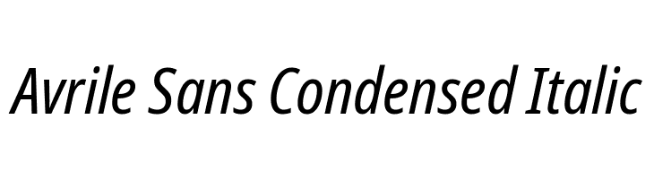 Avrile Sans Condensed Italic  Скачать бесплатные шрифты