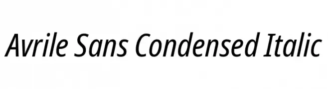 Avrile Sans Condensed Italic  Descarca Fonturi Gratis