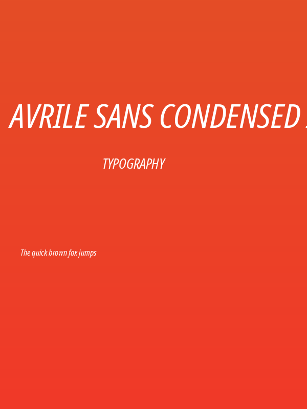 Avrile Sans Condensed Italic Poster