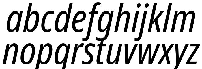 Avrile Sans Condensed Italic Font LOWERCASE