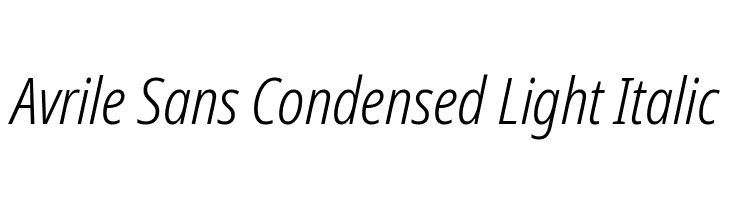 Avrile Sans Condensed Light Italic  les polices de caractères gratuit tlcharger