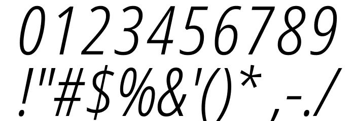 Avrile Sans Condensed Light Italic Font OTHER CHARS